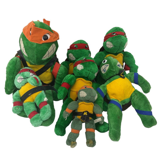 Preowned TMNT Green Stuffed Toys Vintage LOT Raphael Michelangelo Leonardo - Warehouse Toys