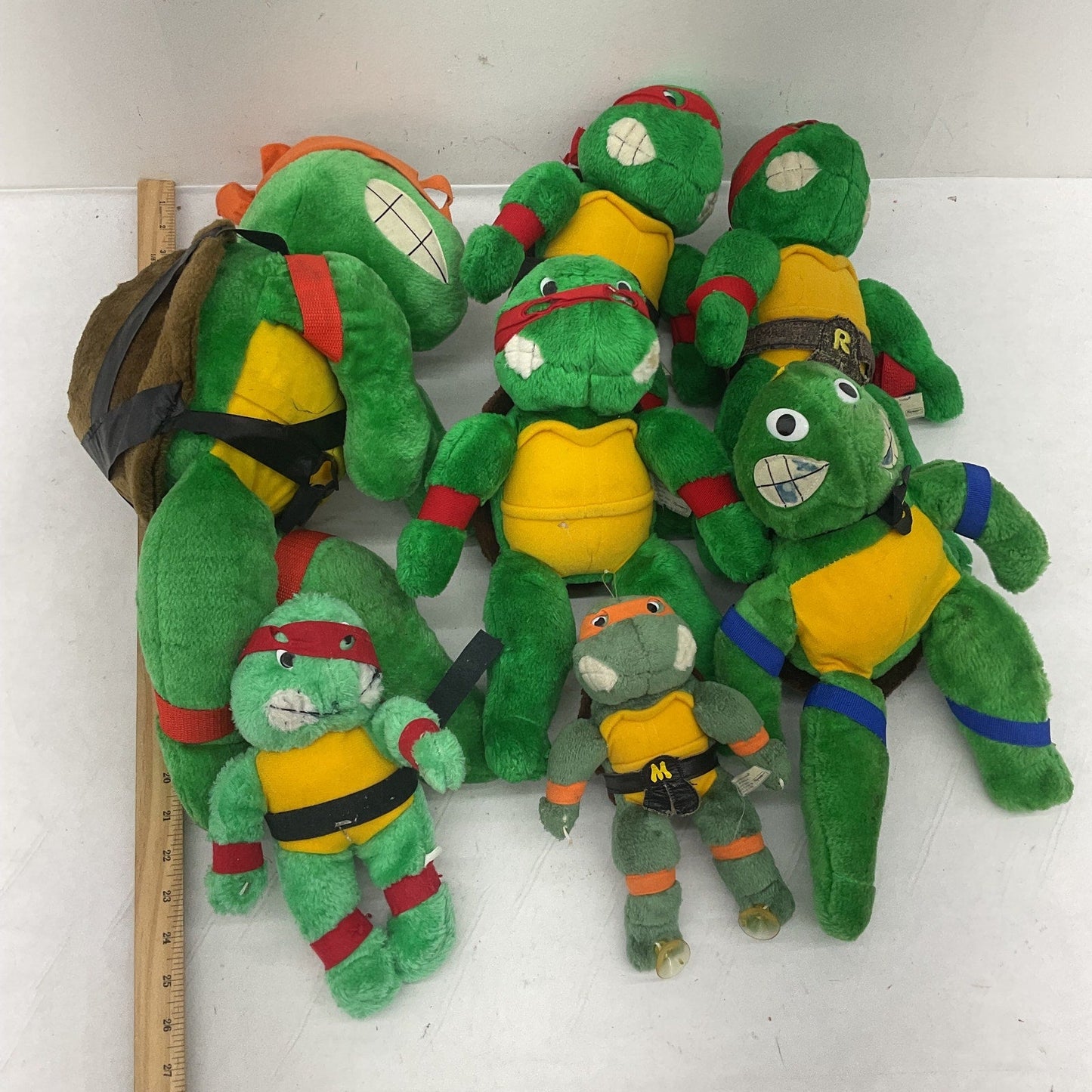 Preowned TMNT Green Stuffed Toys Vintage LOT Raphael Michelangelo Leonardo - Warehouse Toys