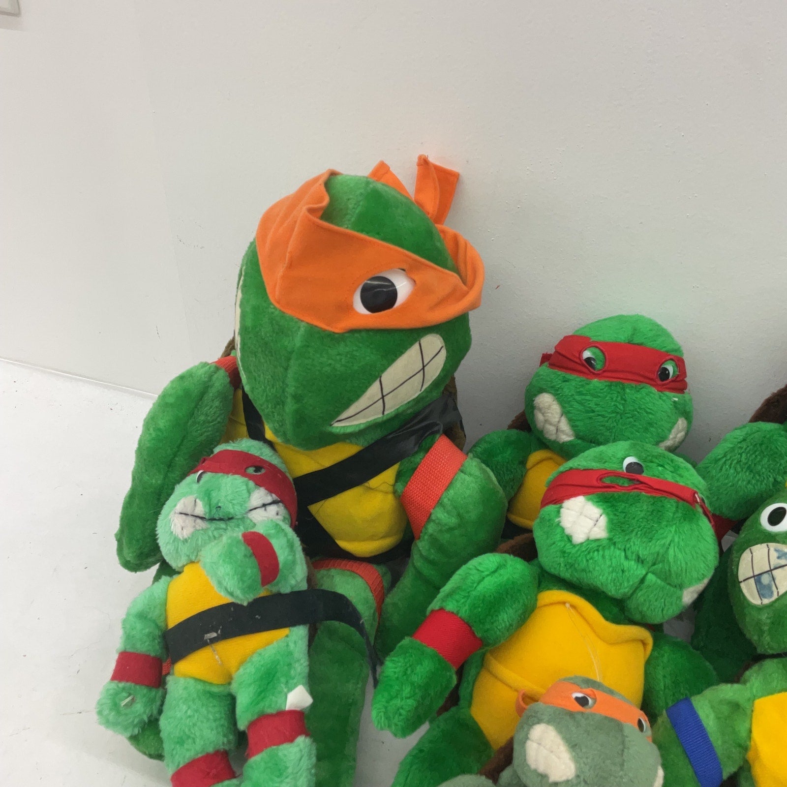 Preowned TMNT Green Stuffed Toys Vintage LOT Raphael Michelangelo Leonardo - Warehouse Toys