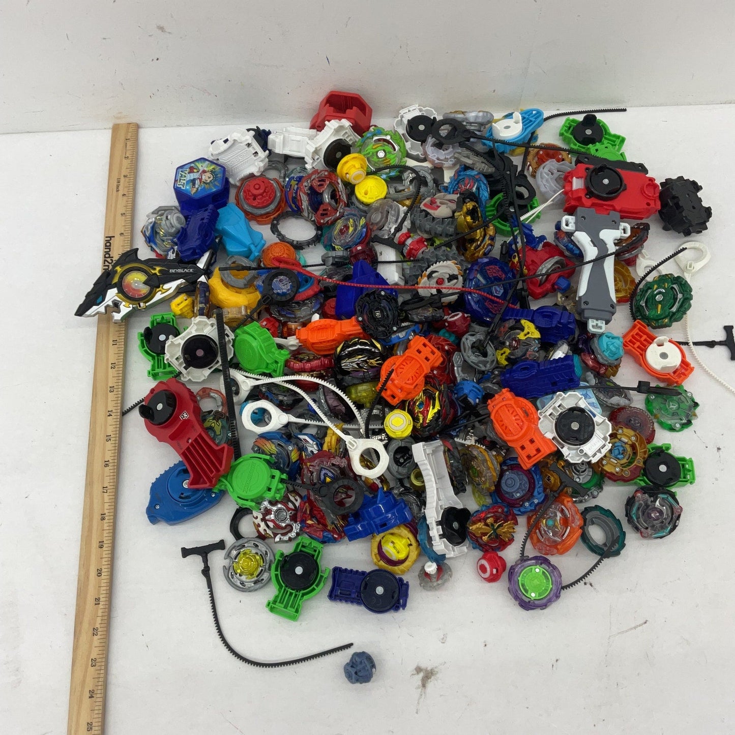 Preowned Toys 10 lbs Beyblades Action Figure Collection LOT Toy Figures Parts - Warehouse Toys