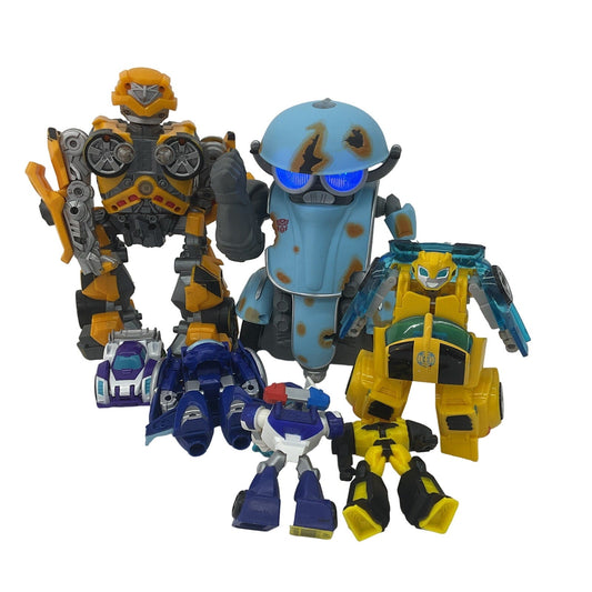 Preowned Transformers Action Figures Sqweek Bumblebee Robots Toys Mixed - Warehouse Toys