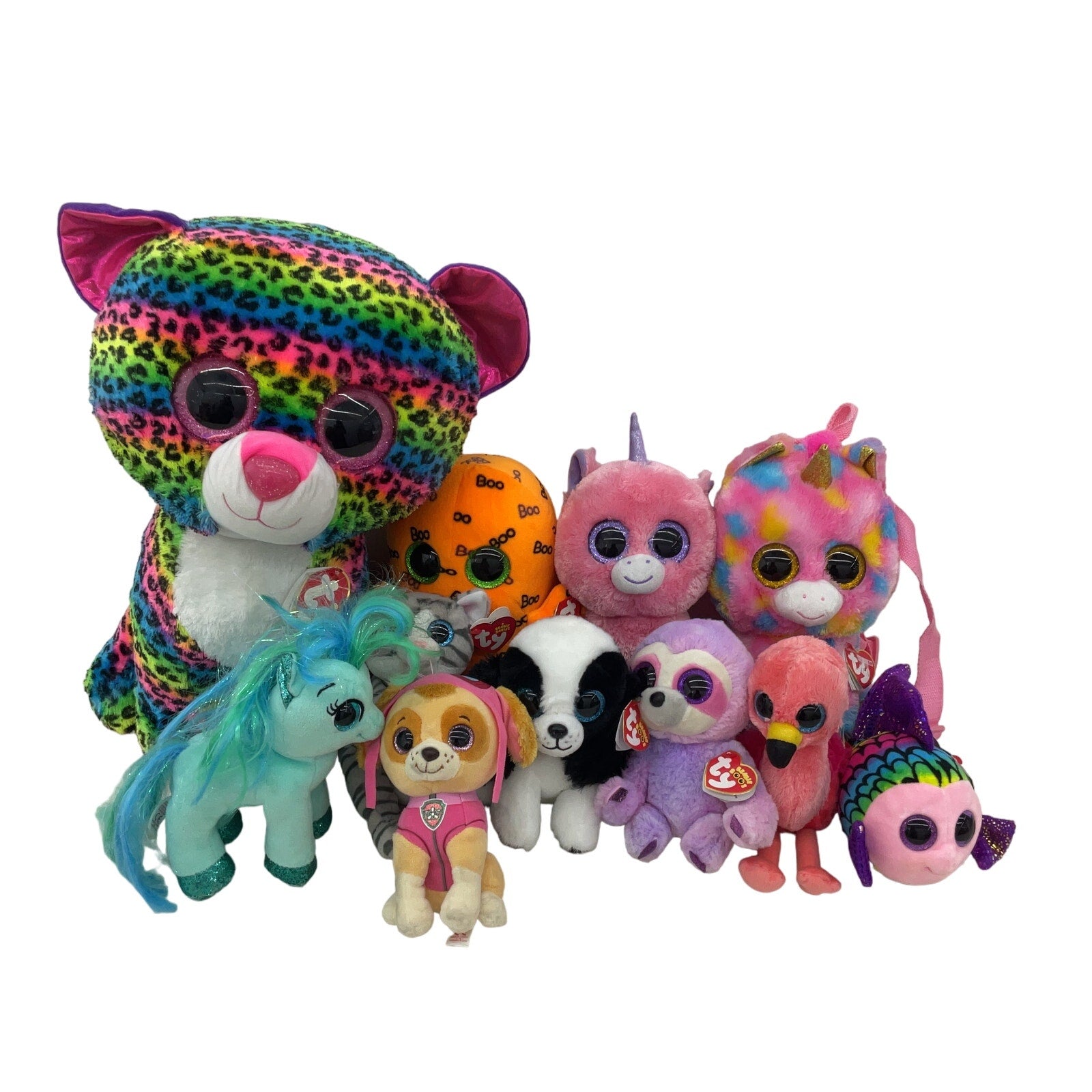 Preowned TY Beanie Boos Mixed Stuffed Animals 5 lbs LOT Rainbow Leopard - Warehouse Toys