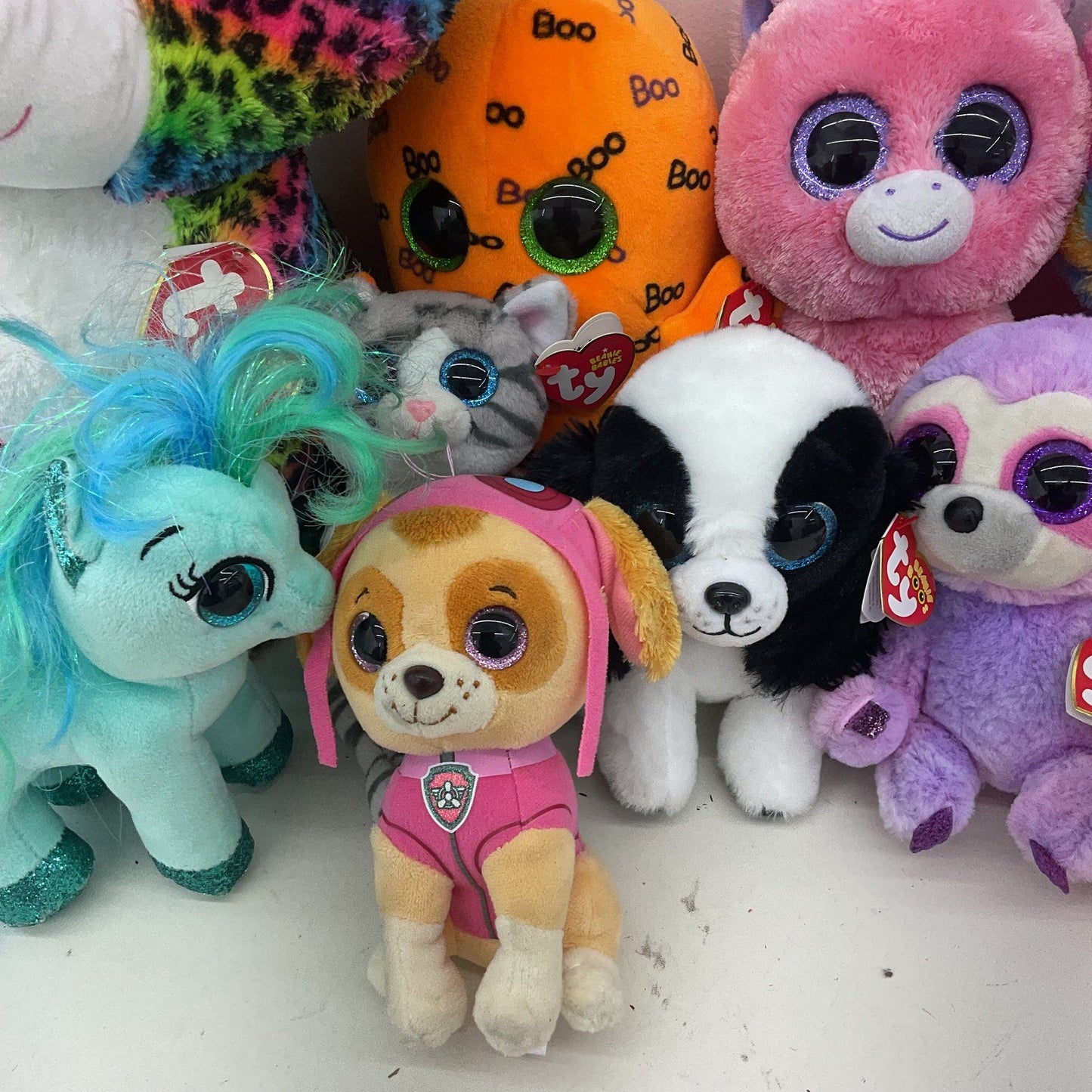 Preowned TY Beanie Boos Mixed Stuffed Animals 5 lbs LOT Rainbow Leopard - Warehouse Toys