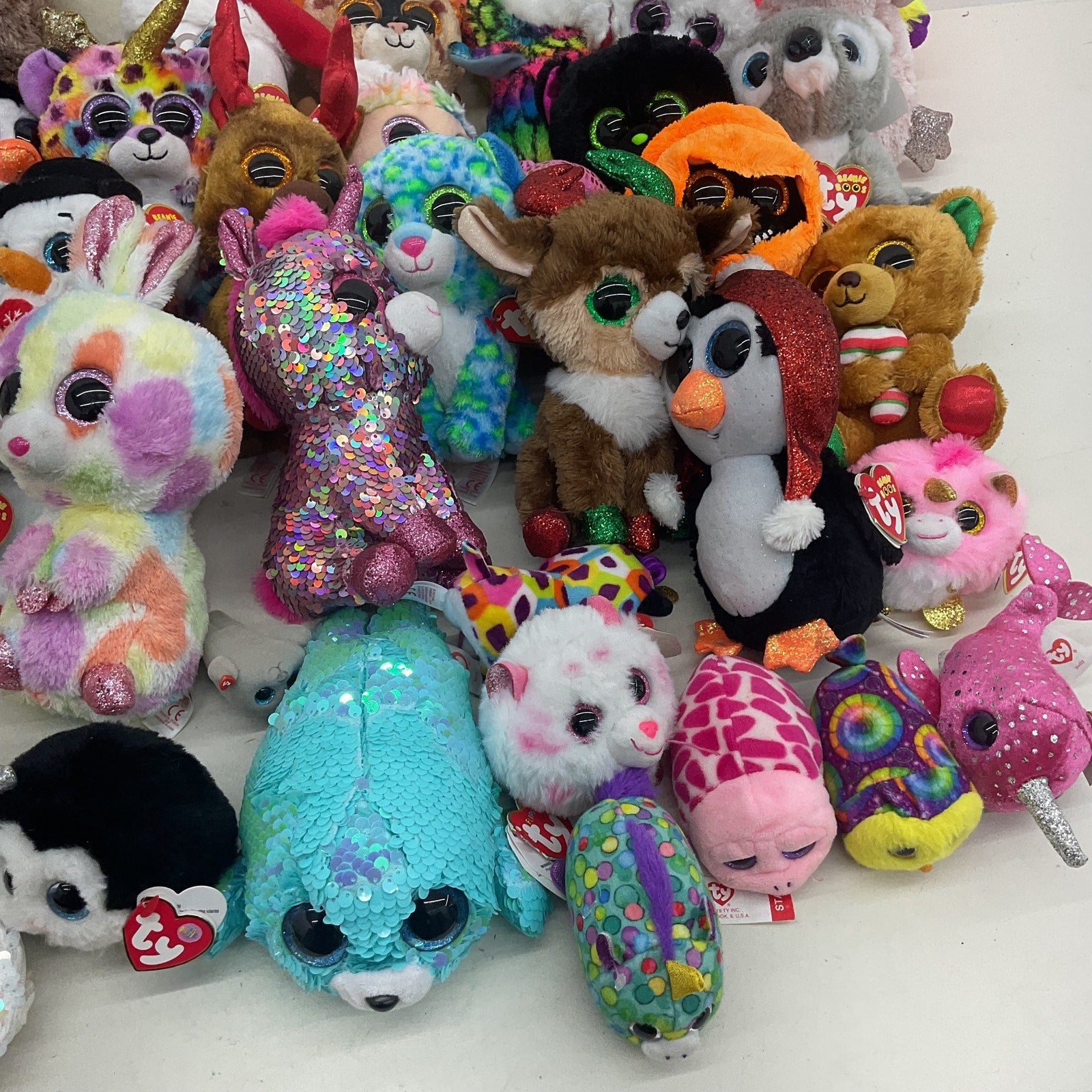 Preowned TY Beanie Boos Mixed Stuffed Animals LOT 13 lbs LOT Mini Plush Dolls - Warehouse Toys