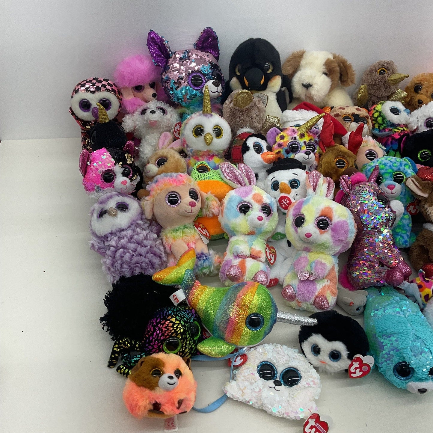 Preowned TY Beanie Boos Mixed Stuffed Animals LOT 13 lbs LOT Mini Plush Dolls - Warehouse Toys