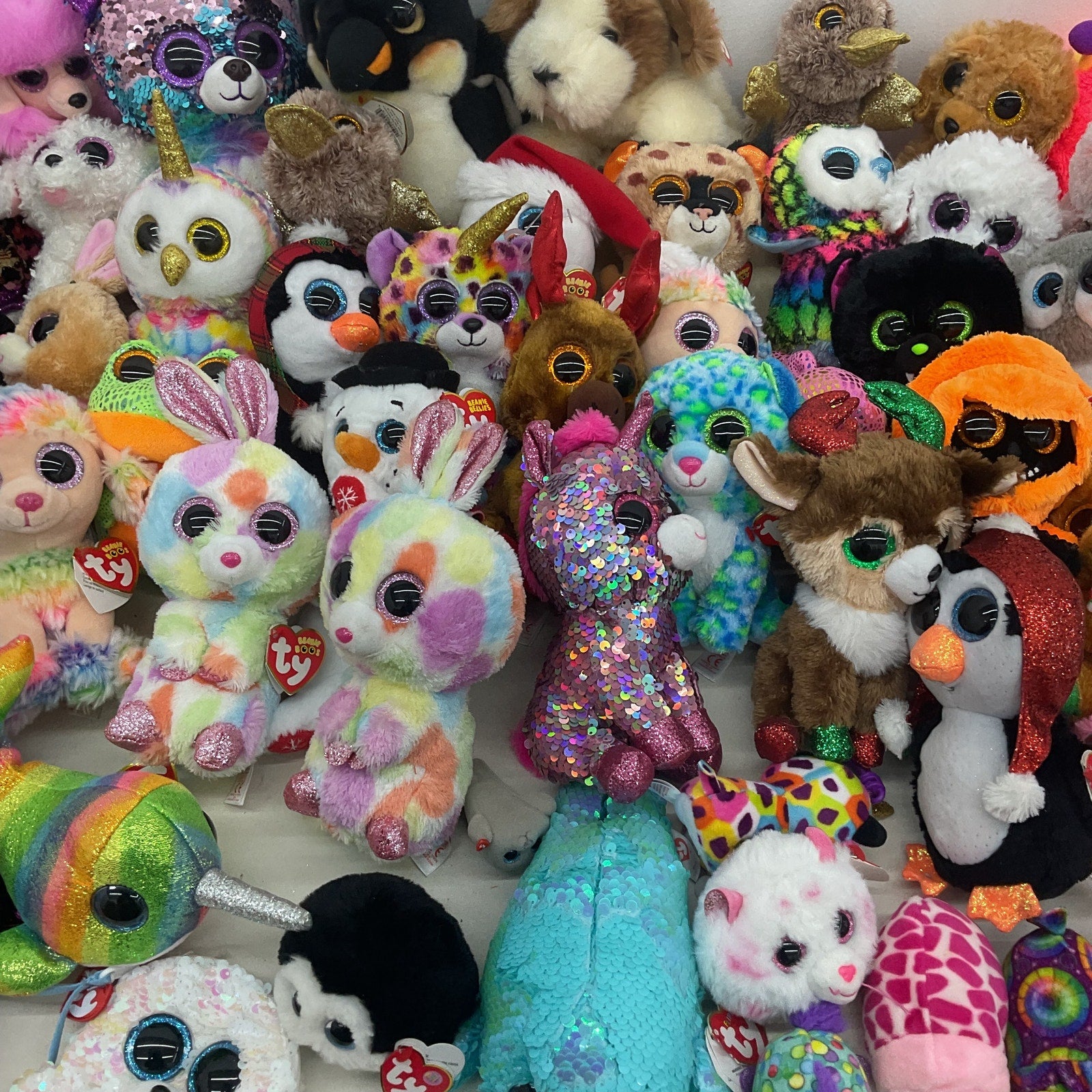 Preowned TY Beanie Boos Mixed Stuffed Animals LOT 13 lbs LOT Mini Plush Dolls - Warehouse Toys