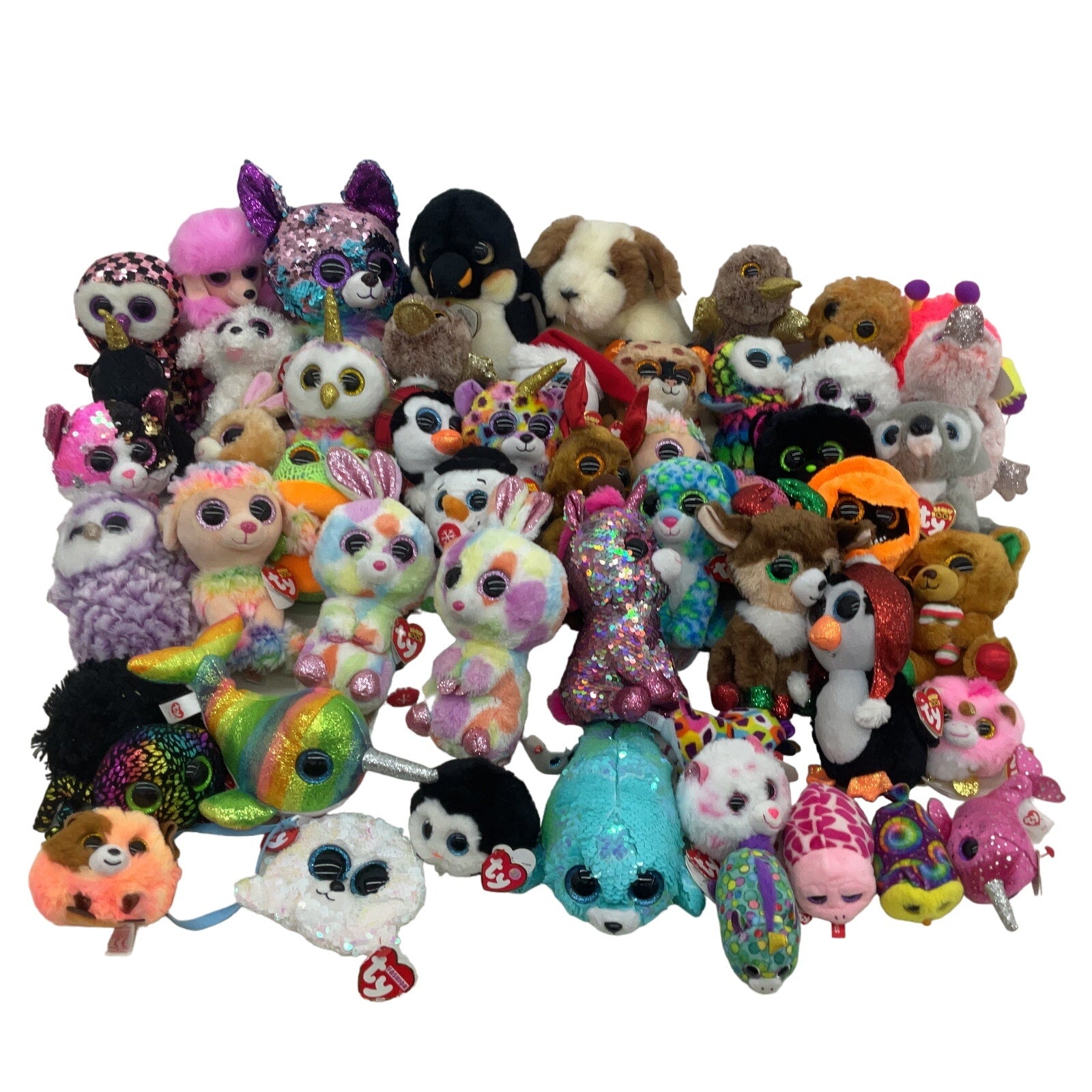 Preowned TY Beanie Boos Mixed Stuffed Animals LOT 13 lbs LOT Mini Plush Dolls - Warehouse Toys