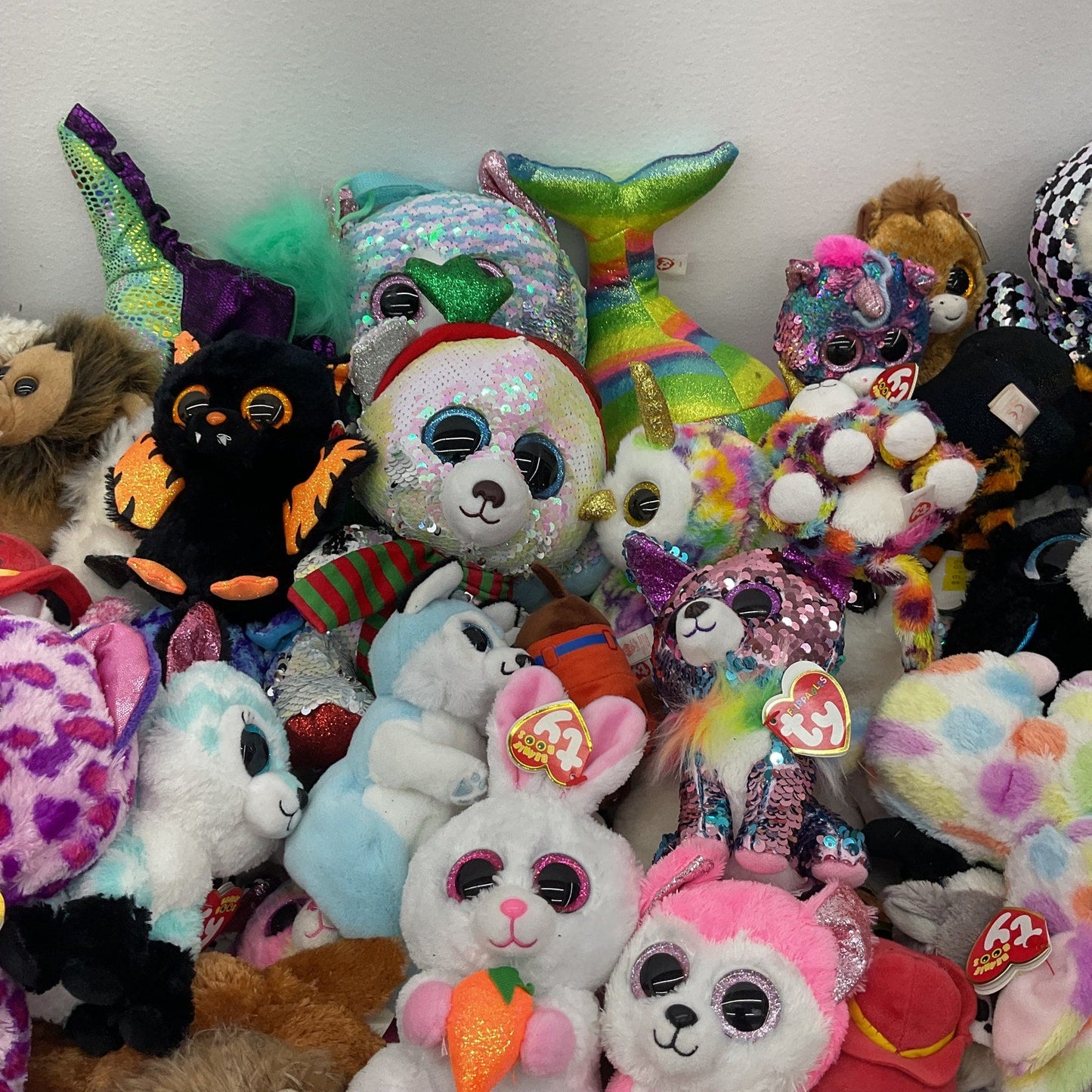 Preowned TY Beanie Boos Multicolor Stuffed Animals 16 lbs LOT Big Eyes Plush - Warehouse Toys