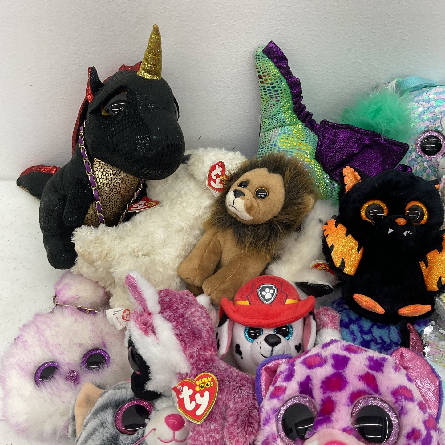 Preowned TY Beanie Boos Multicolor Stuffed Animals 16 lbs LOT Big Eyes Plush - Warehouse Toys