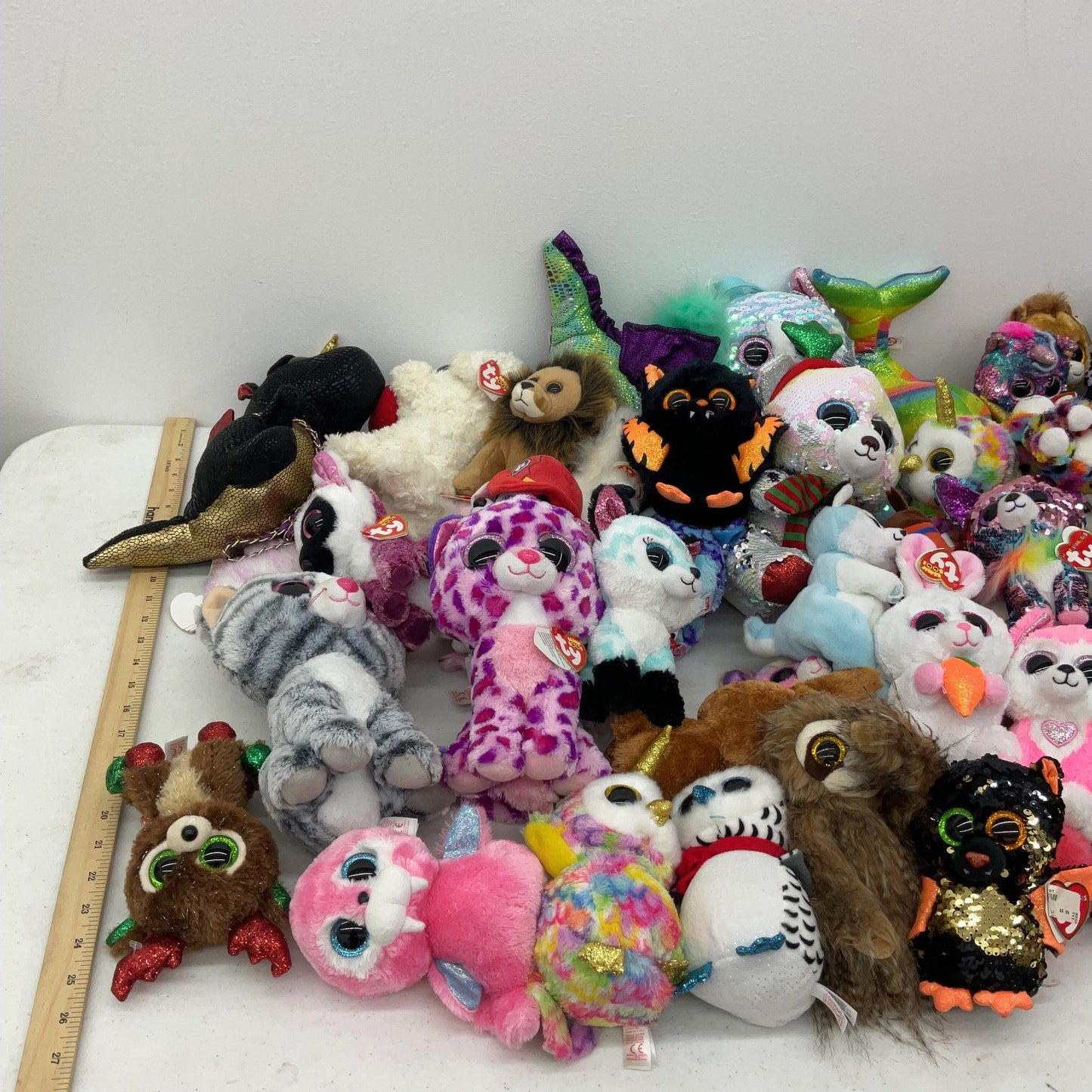 Preowned TY Beanie Boos Multicolor Stuffed Animals 16 lbs LOT Big Eyes Plush - Warehouse Toys