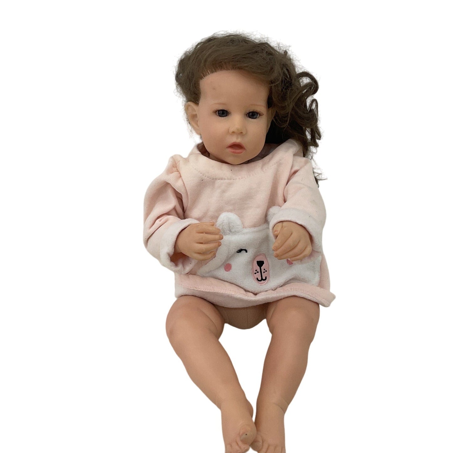 Preowned Unbranded Realistic Brunette Baby Doll Little Girl Play Toy Beautiful - Warehouse Toys