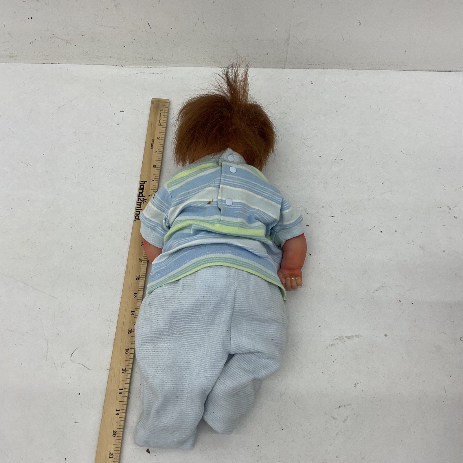 Preowned Unbranded Realistic Sleeping Baby Doll Brown Hair Closed Eyes Beautiful - Warehouse Toys