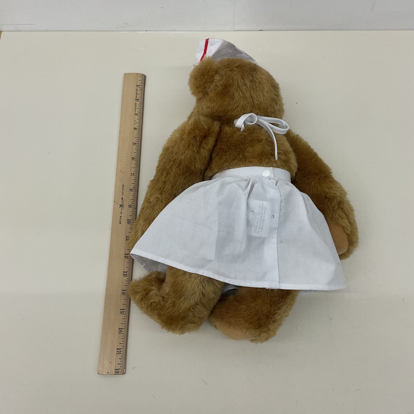 Preowned Vermont Teddy Bear Nurse Poseable Jointed Brown Plush Doll - Warehouse Toys