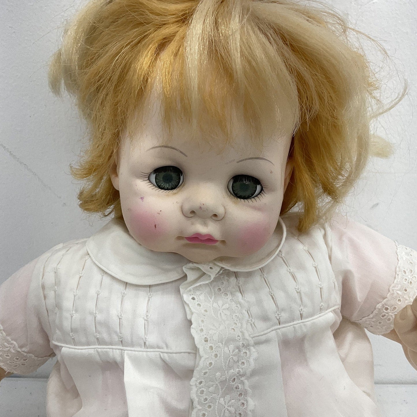 Preowned Vintage 1970s Madame Alexander Little Girl Baby Doll in Dress CUTE - Warehouse Toys