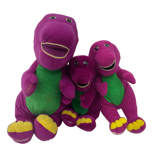 Preowned Vintage Barney & Friends Purple Dinosaur Stuffed Animals LOT of 3 Mixed - Warehouse Toys