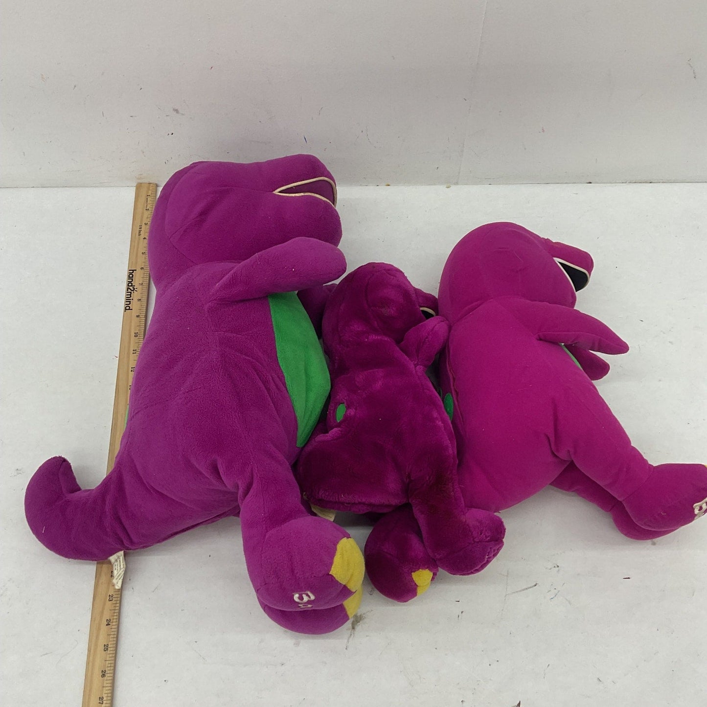 Preowned Vintage Barney & Friends Purple Dinosaur Stuffed Animals LOT of 3 Mixed - Warehouse Toys