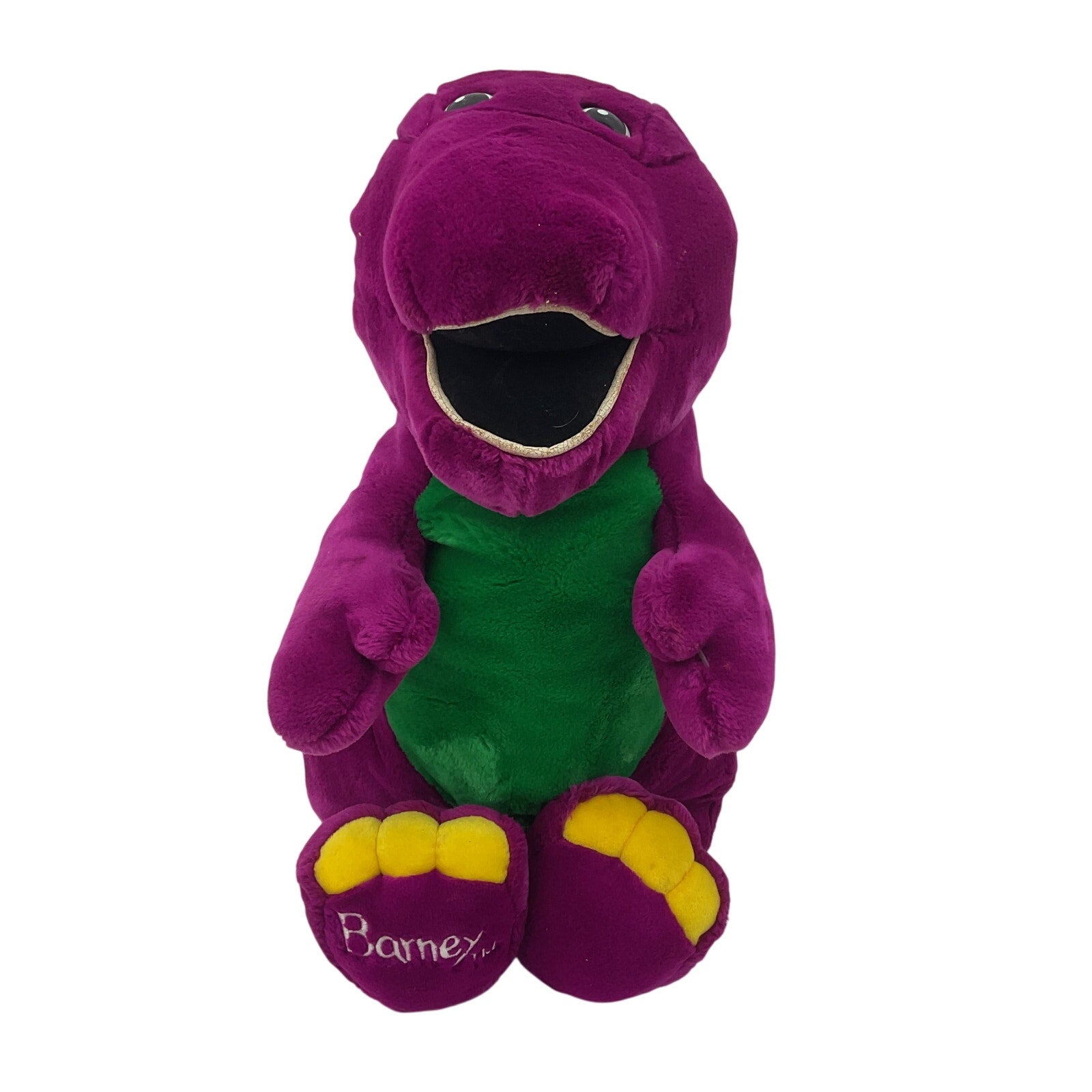 Preowned Vintage Barney the Purple Dinosaur I Love You Stuffed Animal Toy Plush - Warehouse Toys