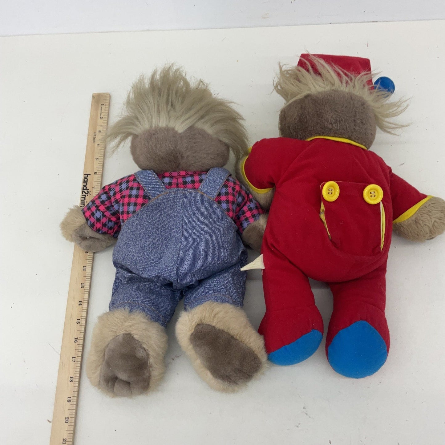 Preowned Vintage Real Talkin' Bubba Brown Redneck Teddy Bear Plush Stuffed LOT 2 - Warehouse Toys