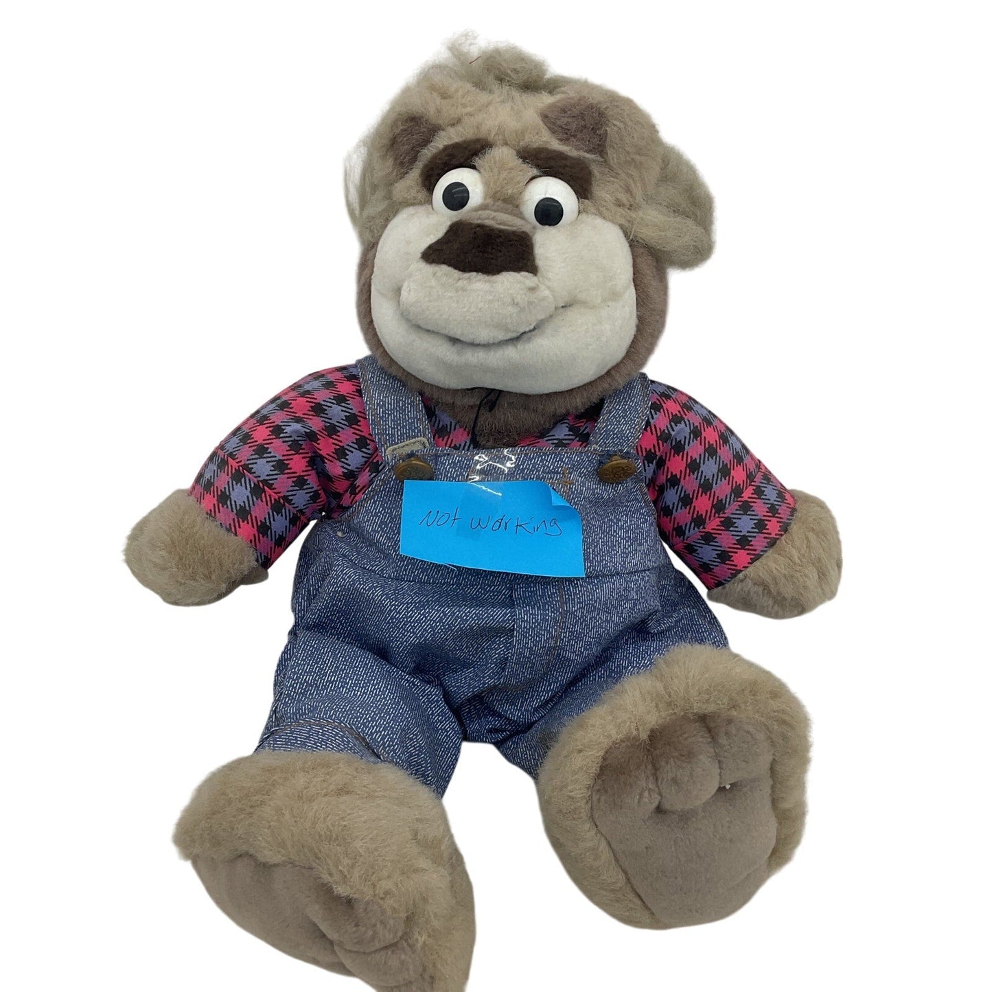 Preowned Vintage Real Talkin' Bubba Brown Redneck Teddy Bear Plush Stuffed Toy - Warehouse Toys