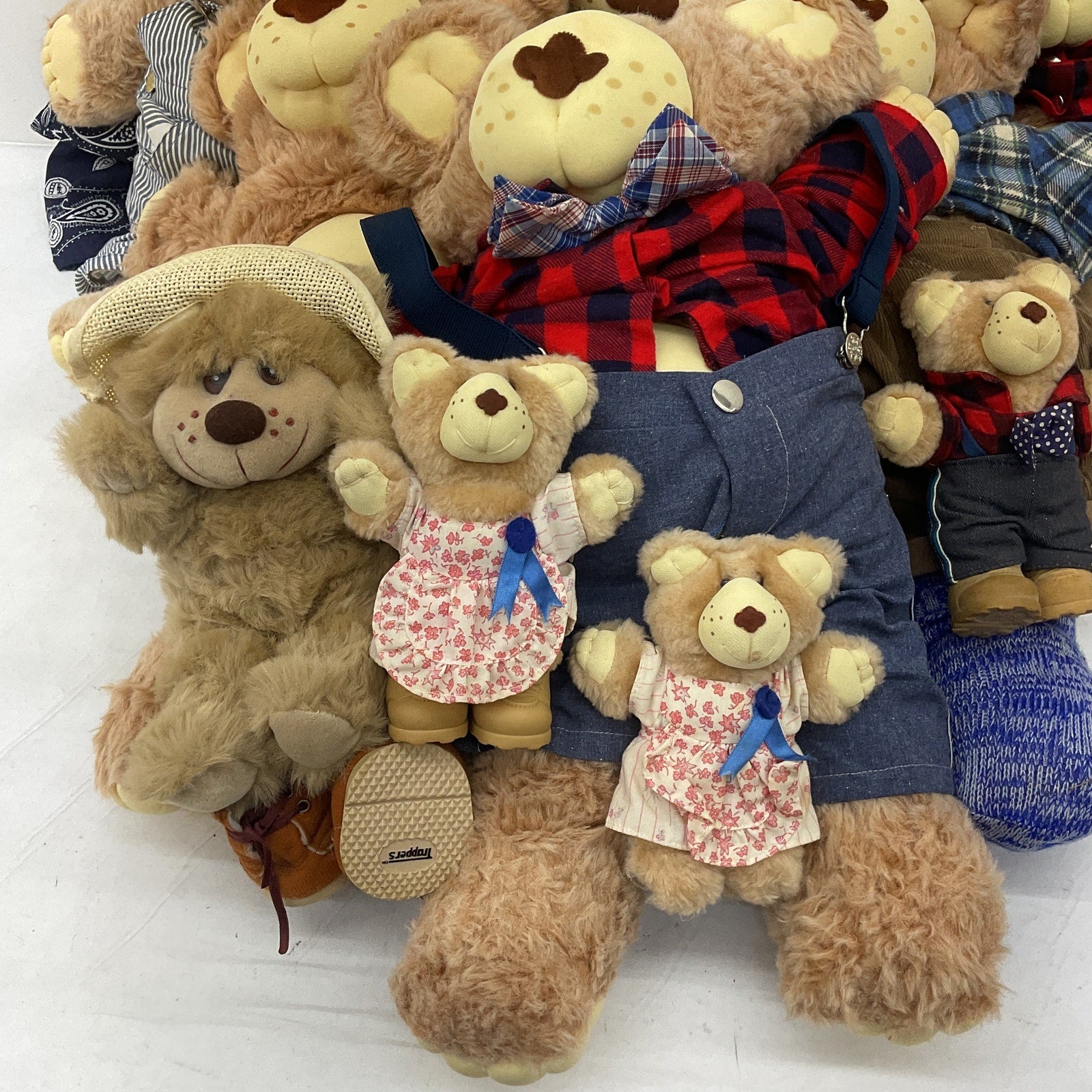 Preowned Xavier Roberts Furskins Country Home Teddy Bears LOT 13 lbs Vintage 80s - Warehouse Toys