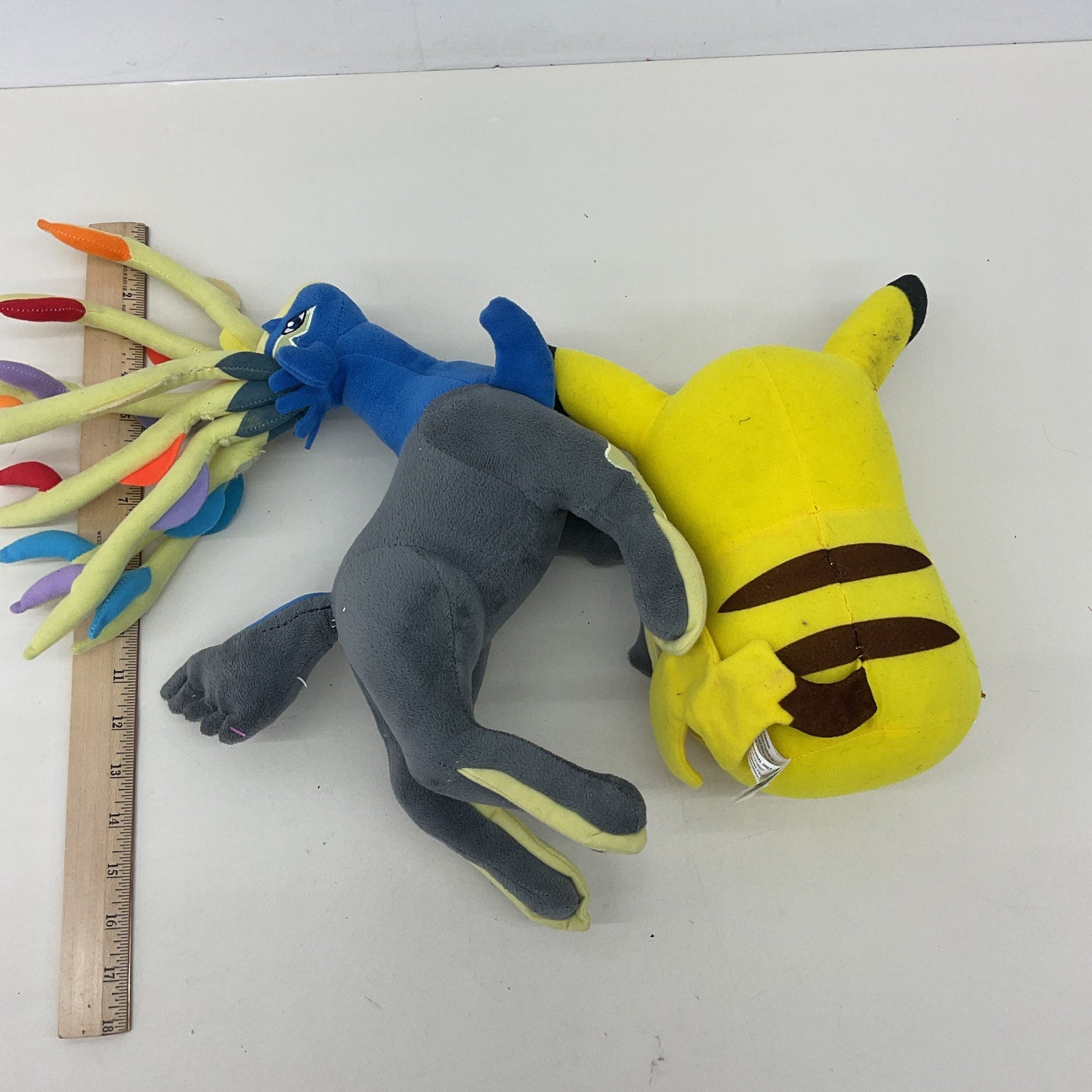 Preowned Xerneas & Pikachu Pokemon Character Plush Dolls LOT - Warehouse Toys