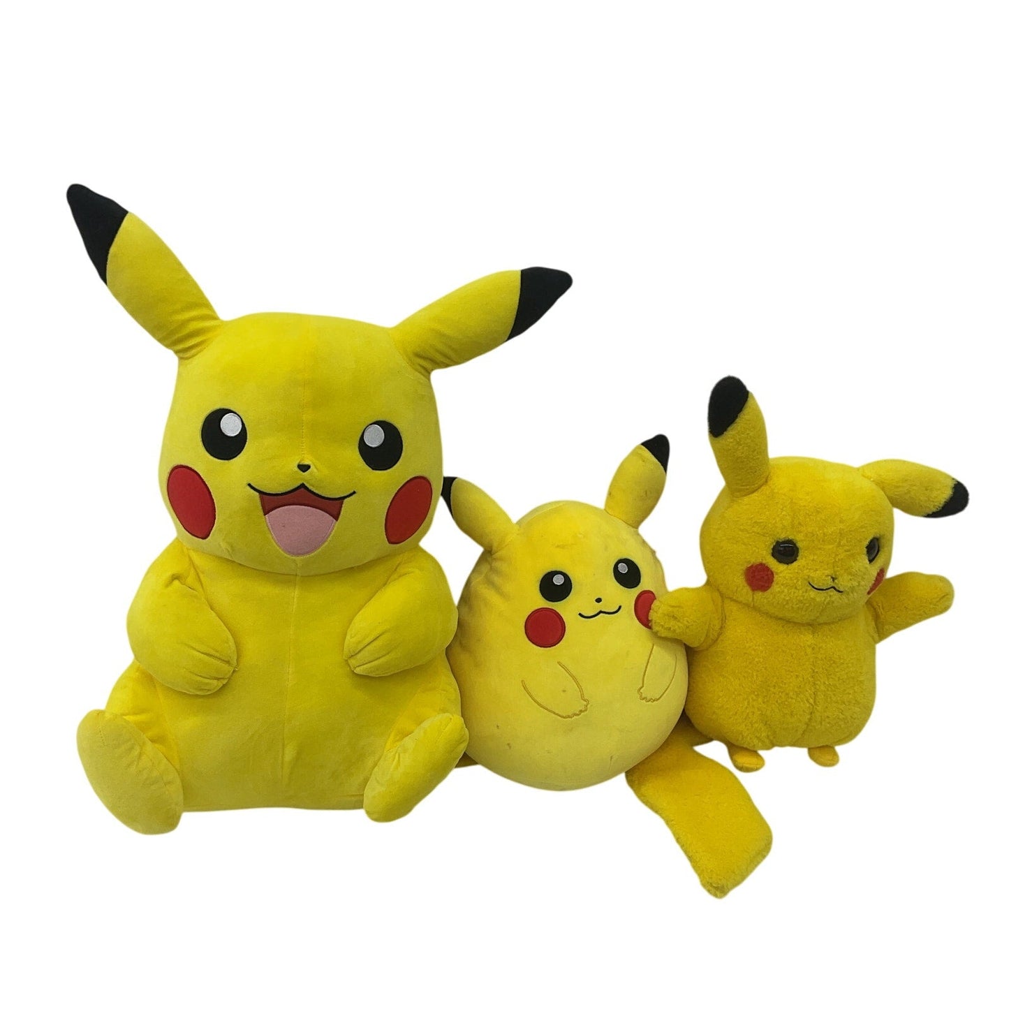 Preowned Yellow Pikachu Pokemon Stuffed Animals Mixed LOT CUTE of 3 - Warehouse Toys