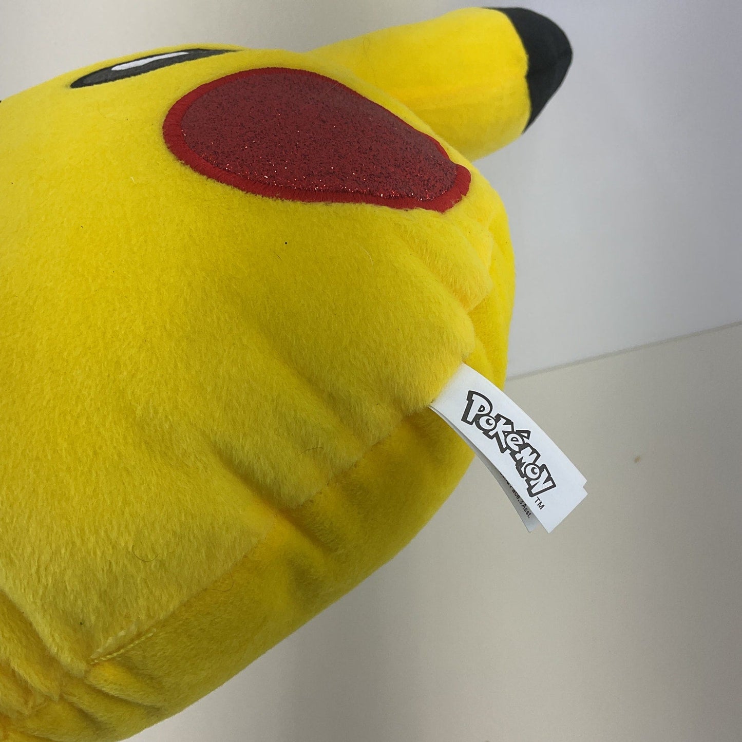 Preowned Yellow Pokemon Large Pikachu Face Pillow Plush Toy in Good Condition - Warehouse Toys