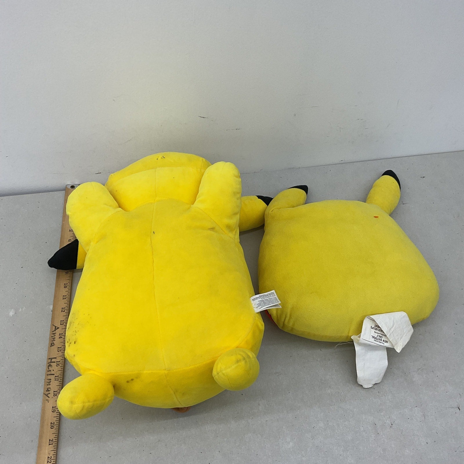 Preowned Yellow Pokemon Plush Toys LOT of 2 Soft Large Pikachu Stuffed Animals - Warehouse Toys