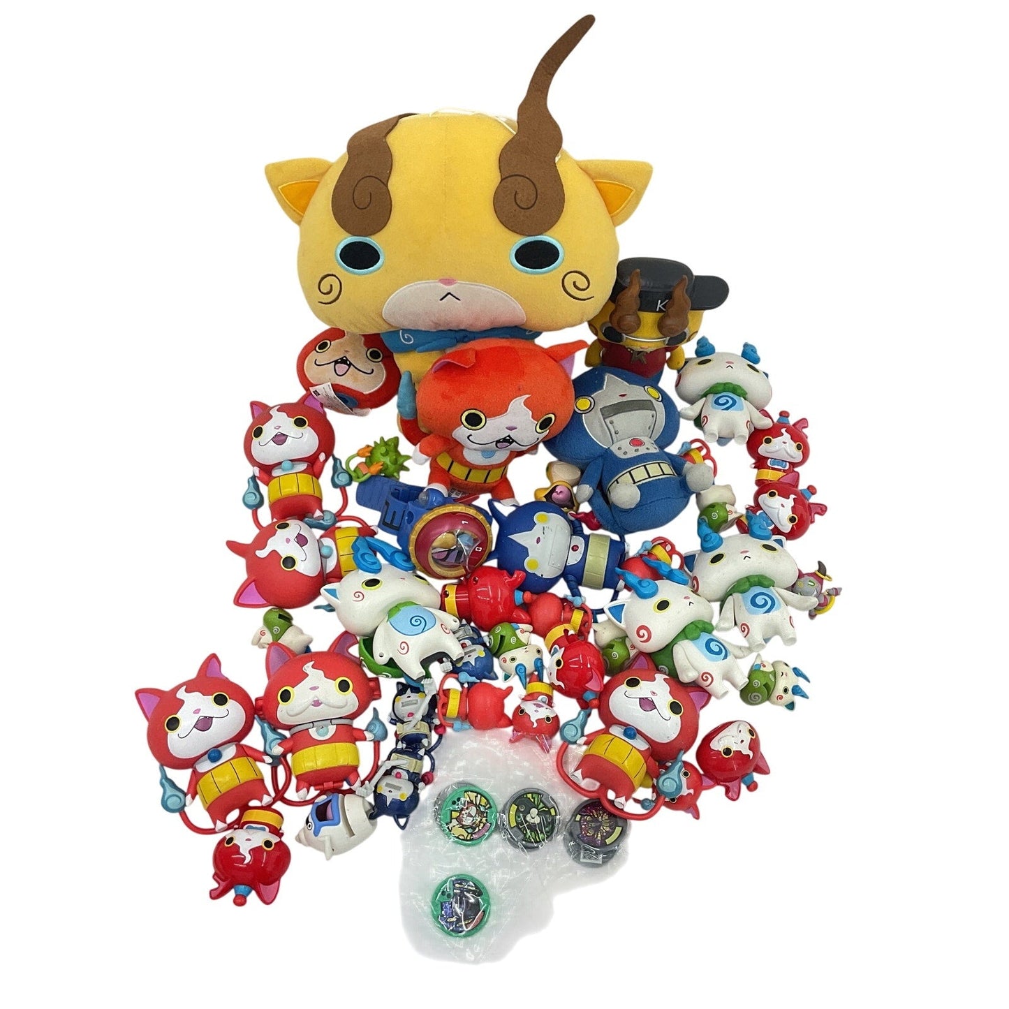 Preowned Yo - Kai Watch Komajiro Jibanyan Roboyan Multicolor Anime Stuffed Toys - Warehouse Toys