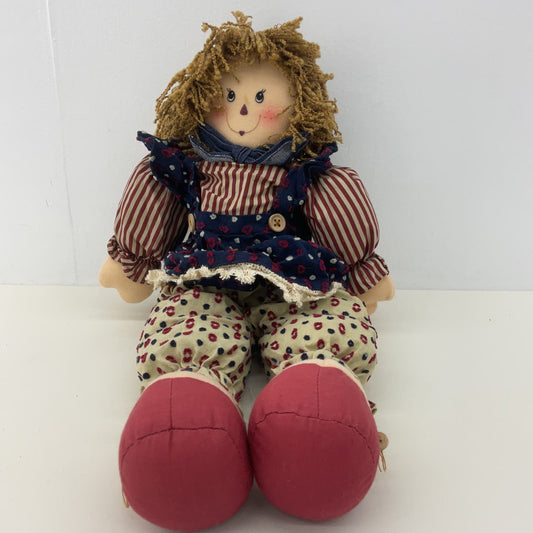 Prima Creations CUTE Country Home Blue Red Outfit Little Girl Rag Doll Decor - Warehouse Toys