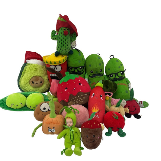 Random Fruits Veggies Vegetables Plush Dolls Stuffed Animals Preowned LOT 5 lbs - Warehouse Toys