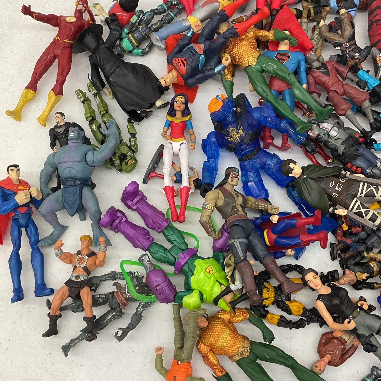 Random Mixed Loose Action Figures Toys LOT 10 lbs Preowned DC Marvel & Others - Warehouse Toys