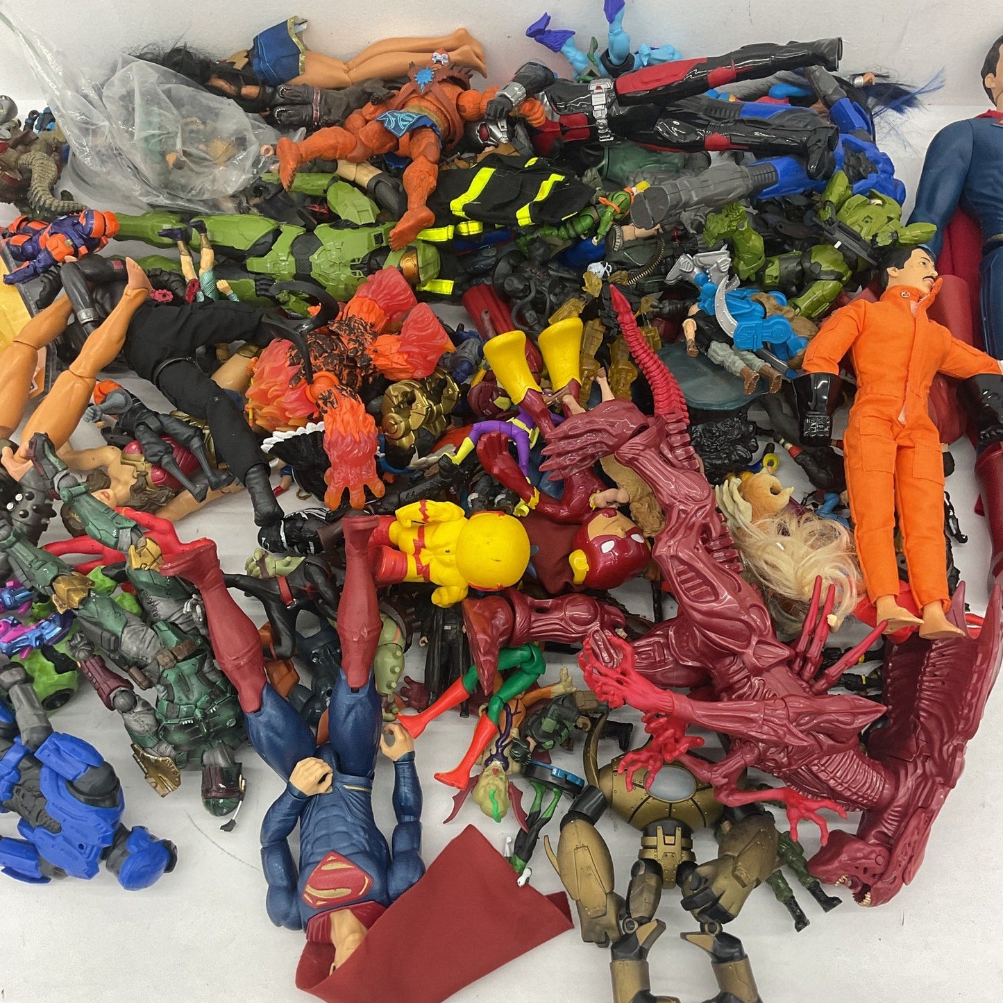 Random Mixed Loose Action Figures Toys LOT Preowned DC Marvel & Others 25 lbs - Warehouse Toys