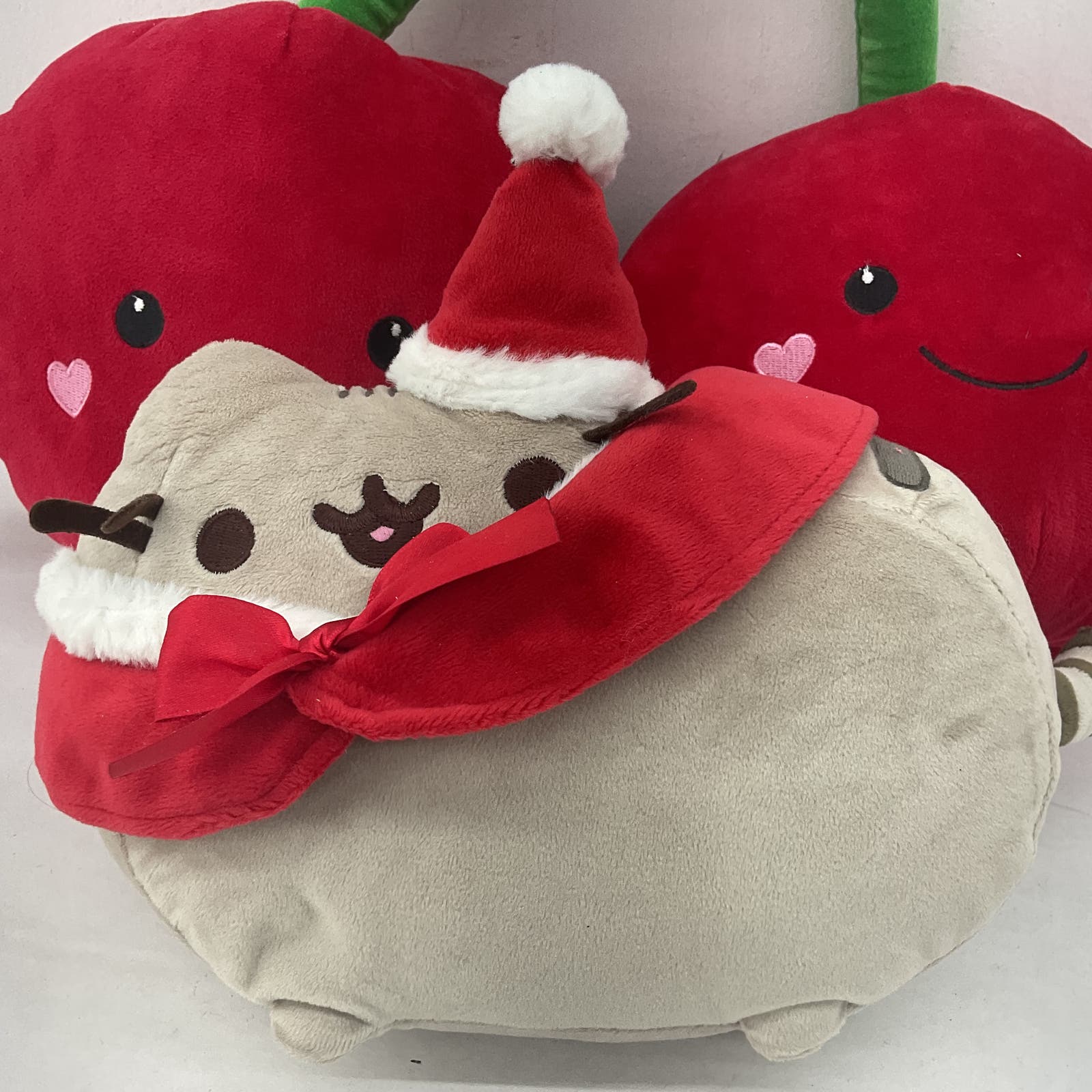 Red Cherry Plush Pusheen Gray Cat Stuffed Animal Toy Lot - Warehouse Toys