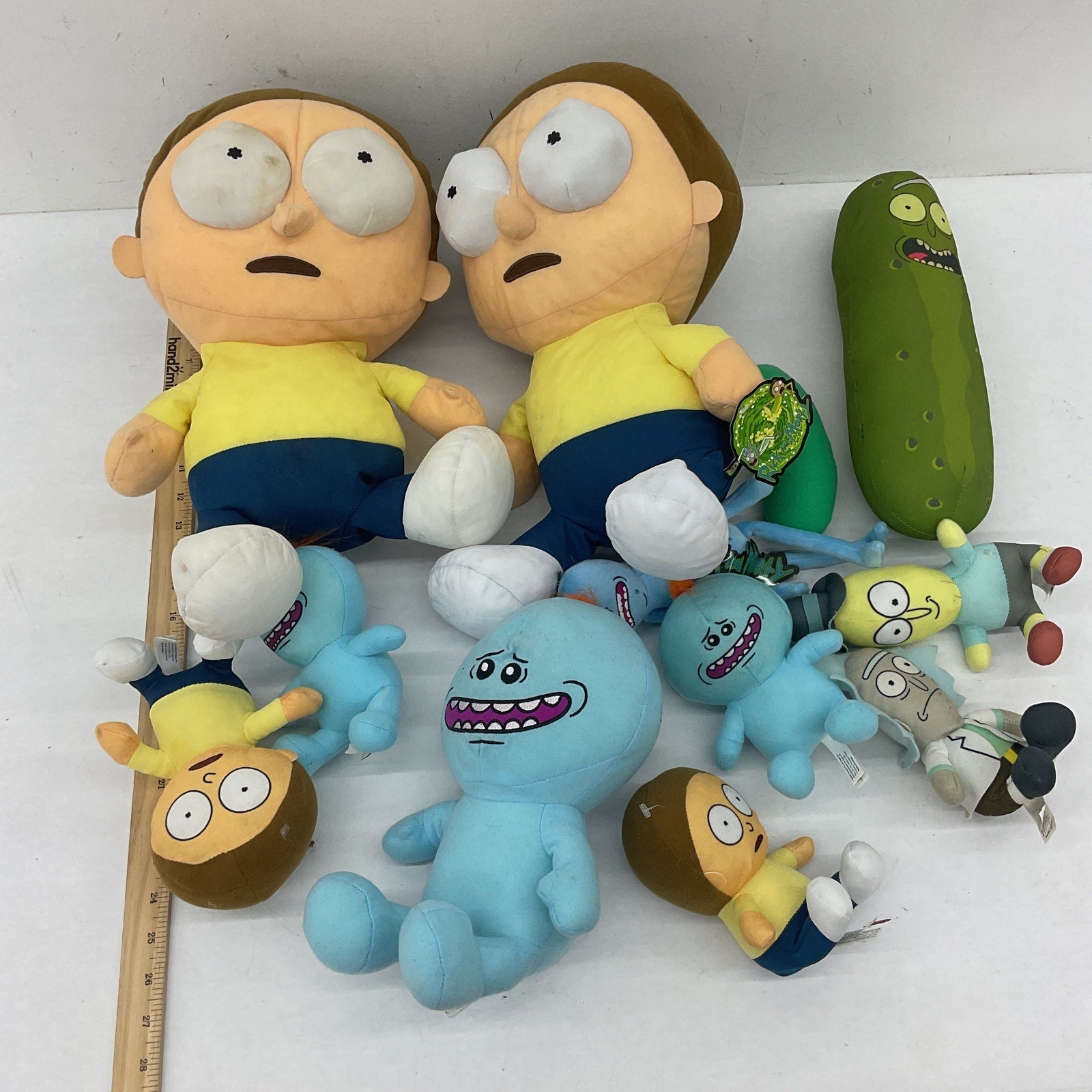 Rick & Morty Plush Toys Mixed Characters LOT Preowned Pickle Rick Mr Meeseeks - Warehouse Toys