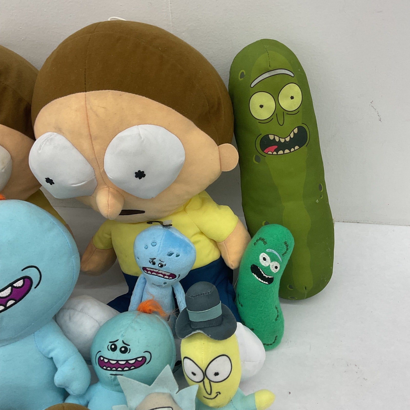 Rick & Morty Plush Toys Mixed Characters LOT Preowned Pickle Rick Mr Meeseeks - Warehouse Toys