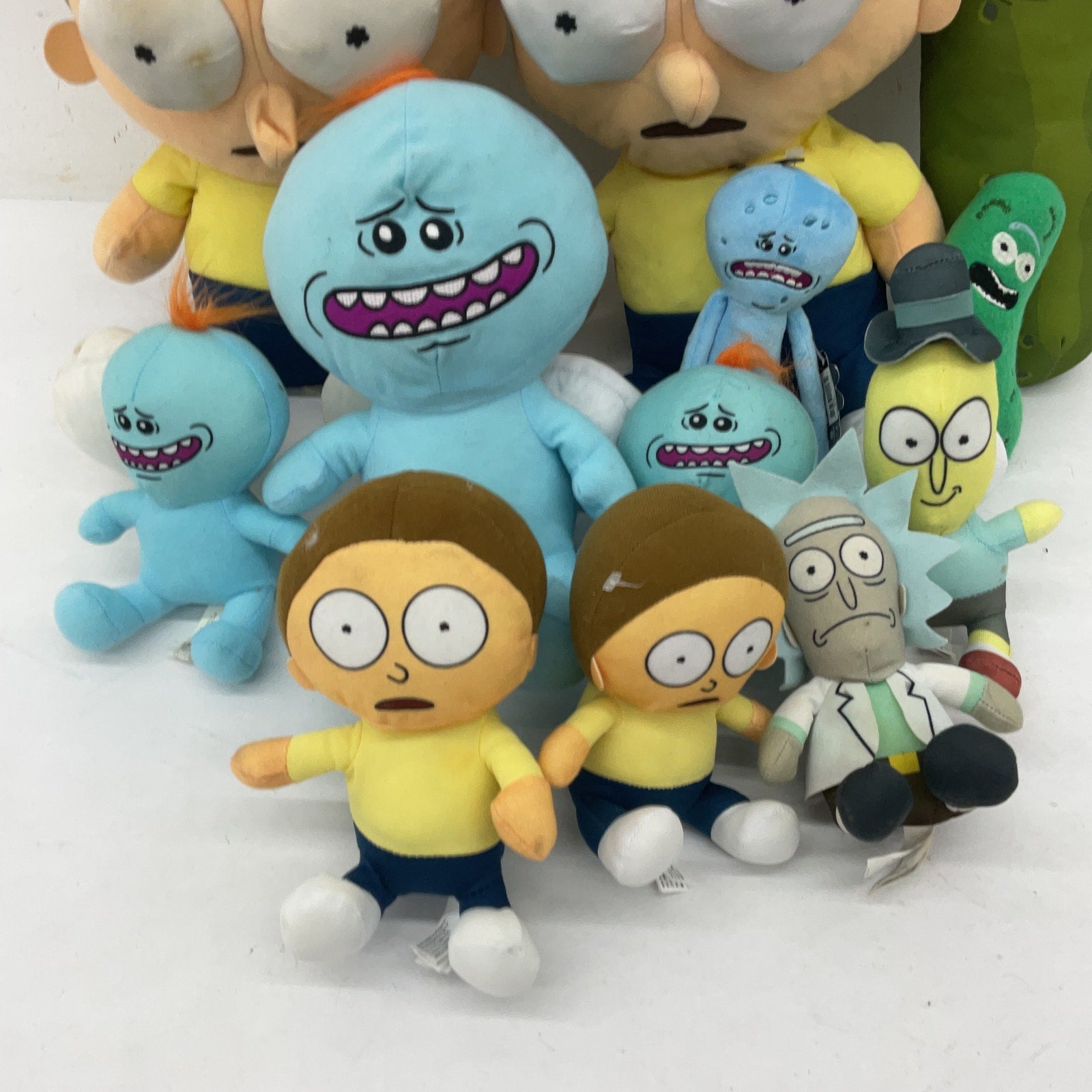 Rick & Morty Plush Toys Mixed Characters LOT Preowned Pickle Rick Mr Meeseeks - Warehouse Toys