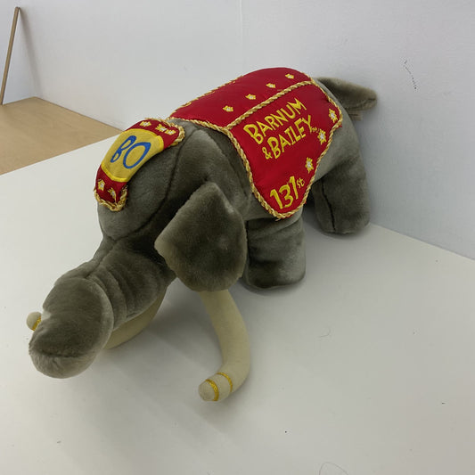 Ringling Bros Barnum & Bailey Vintage Gray Elephant Embellished Plush Doll Toy - Warehouse Toys