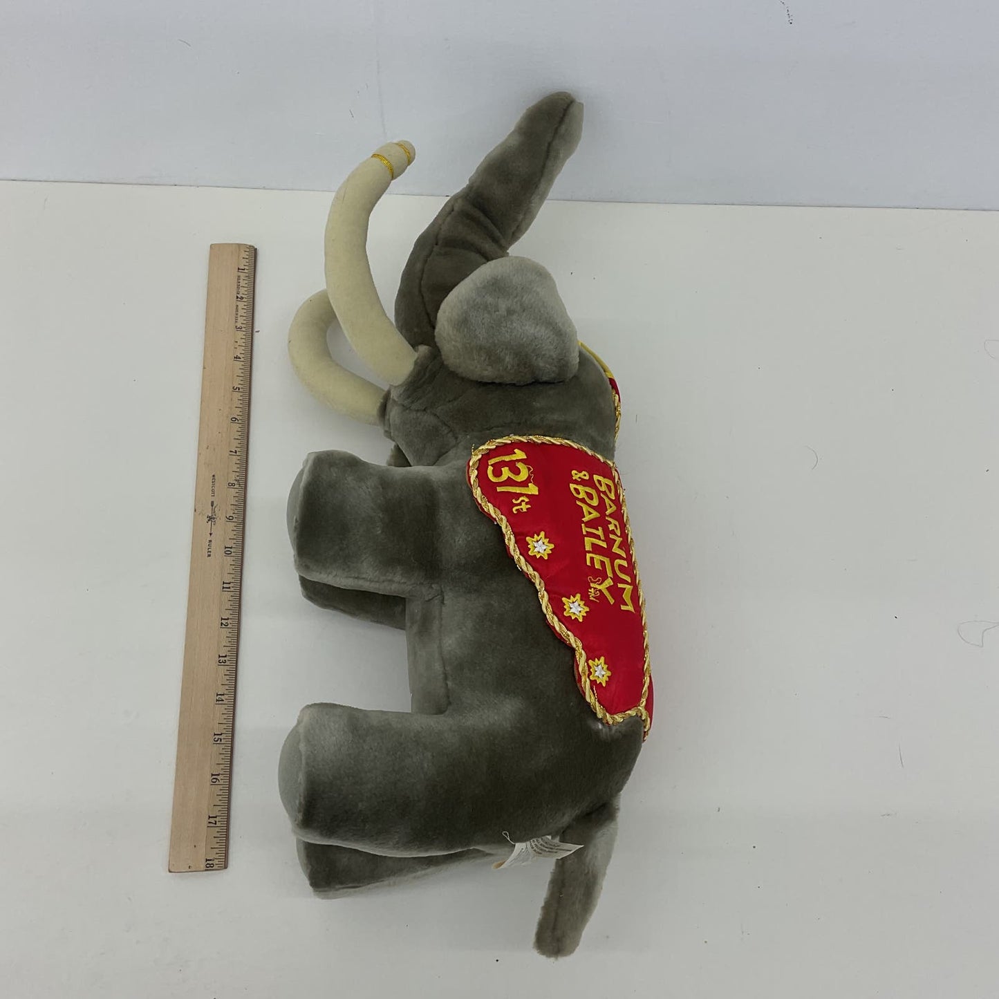 Ringling Bros Barnum & Bailey Vintage Gray Elephant Embellished Plush Doll Toy - Warehouse Toys