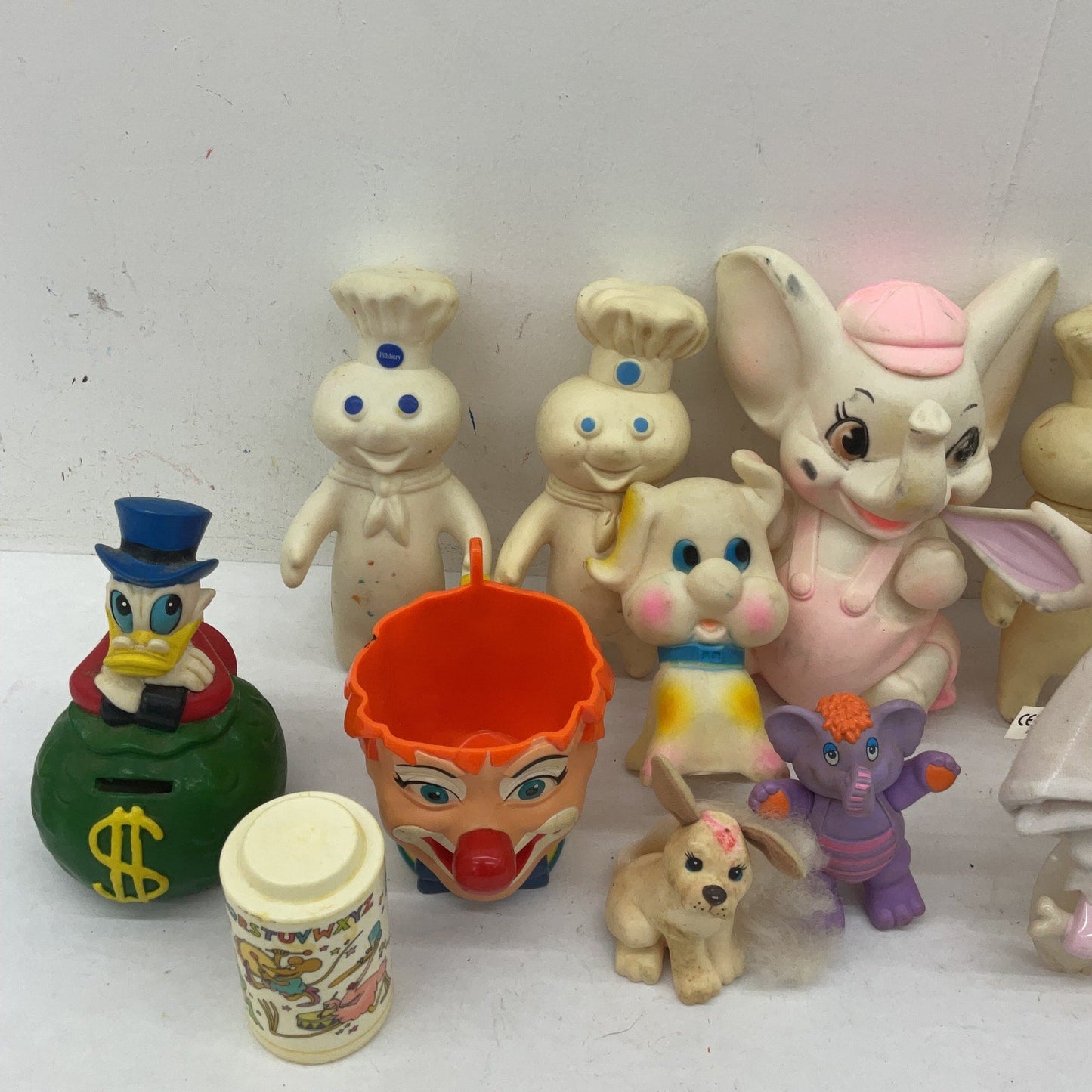 Rubber Toy Figures Disney Bank White Mouse Pillsbury Doughboy Pretty Kitty VTG - Warehouse Toys