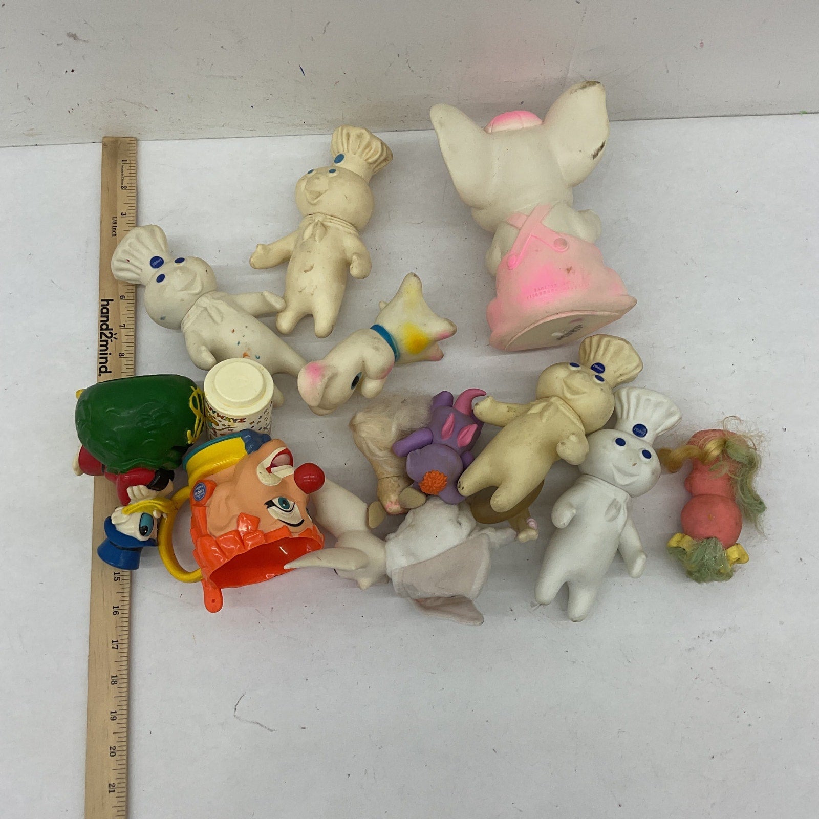 Rubber Toy Figures Disney Bank White Mouse Pillsbury Doughboy Pretty Kitty VTG - Warehouse Toys