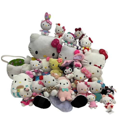 Sanrio Character Hello Kitty Plush Dolls Mixed Designs Preowned LOT 13 lbs - Warehouse Toys