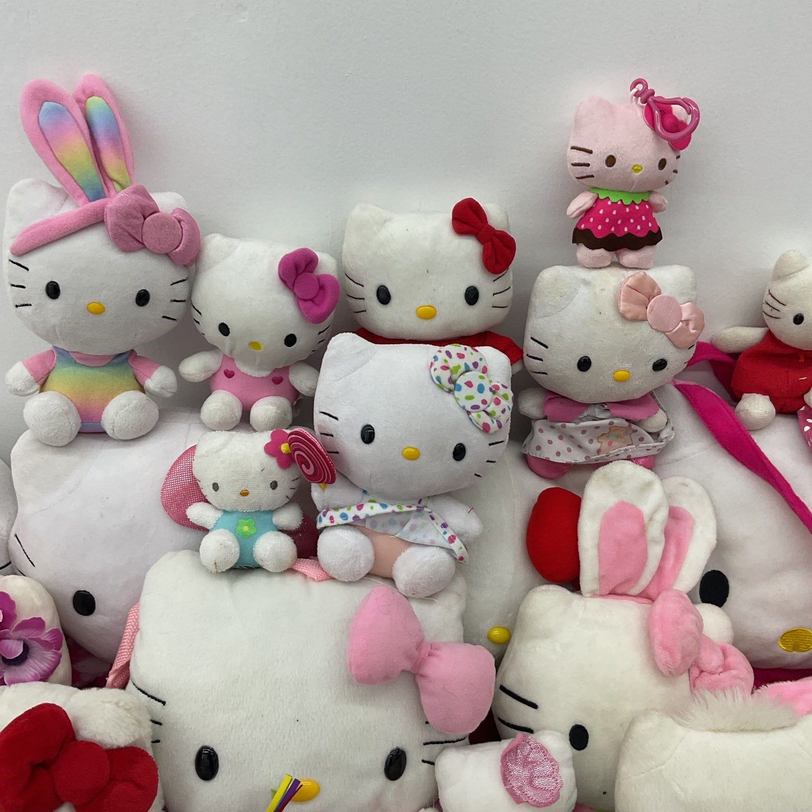 Sanrio Hello Kitty Character Plush Toys Assorted Designs Preowned LOT 11 lbs - Warehouse Toys