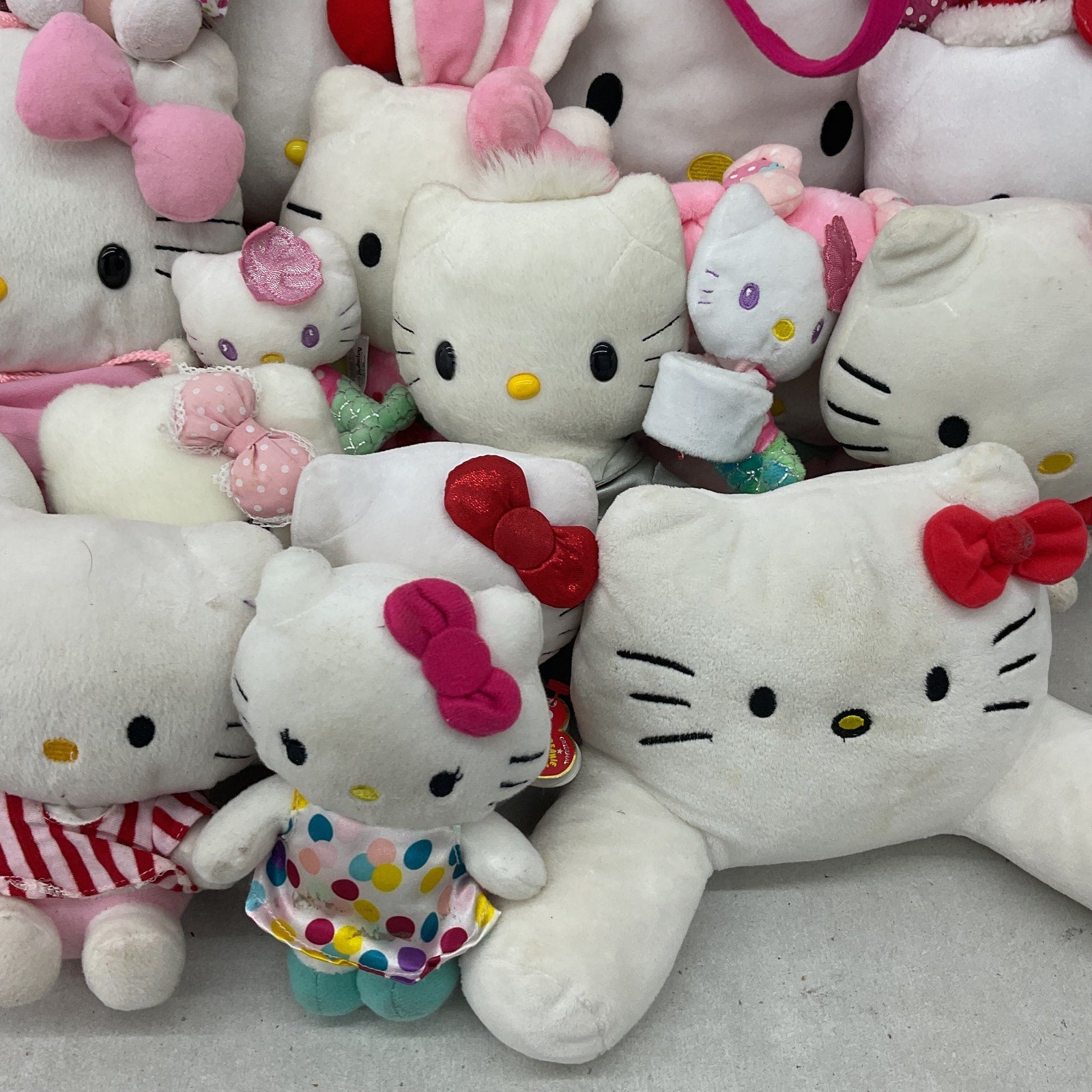 Sanrio Hello Kitty Character Plush Toys Assorted Designs Preowned LOT 11 lbs - Warehouse Toys