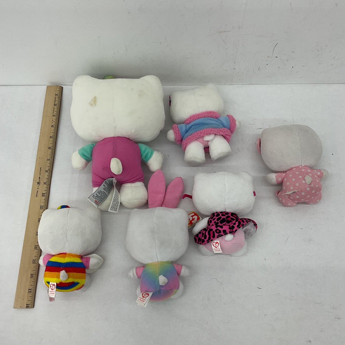 Sanrio Hello Kitty Multicolor Plush Toy Stuffed Animal Cat Lot - Warehouse Toys