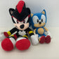 Sega LOT 2 Sonic the Hedgehog Character Plush Dolls Blue Black Shadow Toys - Warehouse Toys