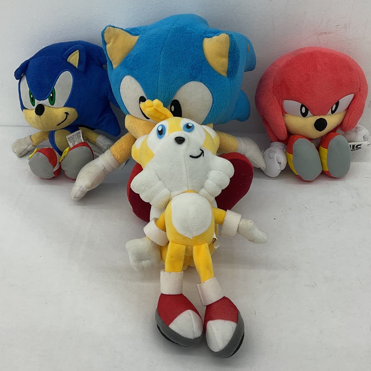 SEGA Sonic the Hedgehog Blue Stuffed Animal Plush Toy Lot Knuckles Tails - Warehouse Toys