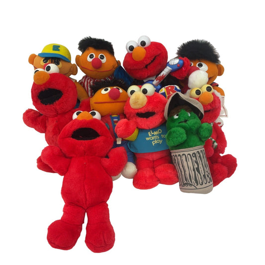 Sesame Street Characters Preowned Mixed LOT 12 lbs Plush Dolls Stuffed Animals - Warehouse Toys