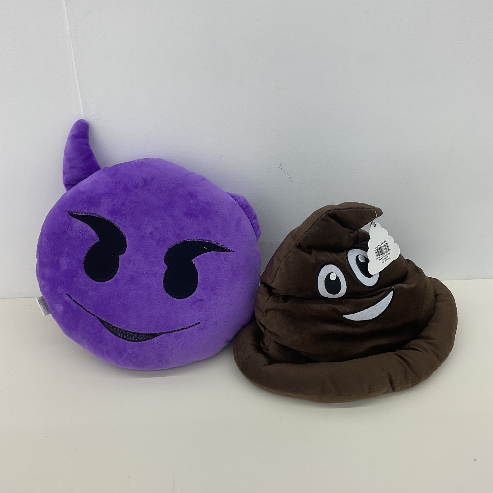 Soft Cuddly Purple Brown Emoji Devil Face Poop Plush Pillow Dolls Toys - Warehouse Toys