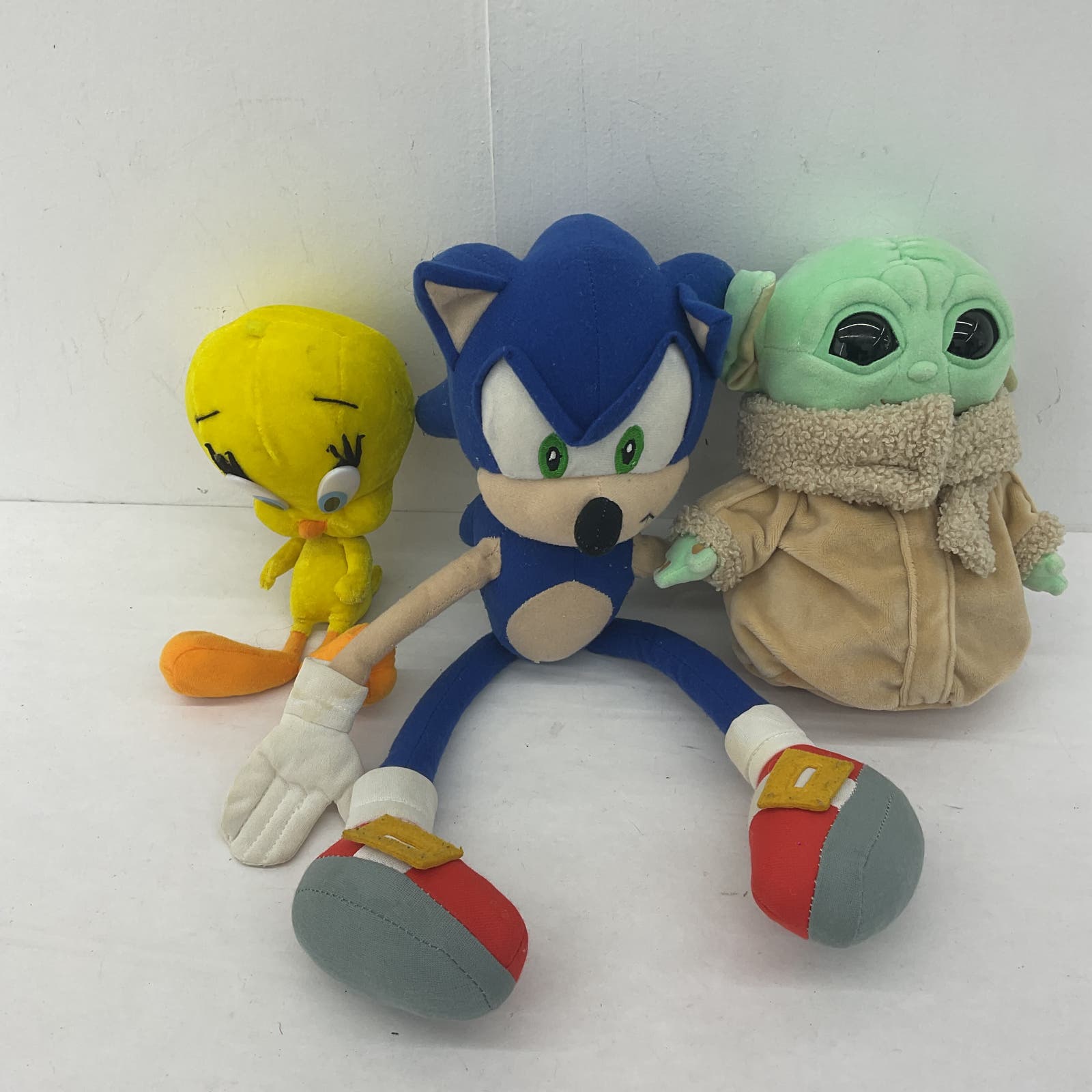 Sonic The Hedgehog Grogu Tweety Looney Tunes Star Wars Blue Stuffed Animal Lot - Warehouse Toys